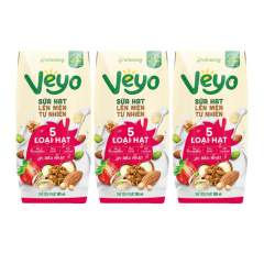Lốc 3 sữa hạt 5 loại hạt Veyo vị dâu Nhật 180ml chính hãng | Siêu Thị GO!– Thực phẩm giá tốt