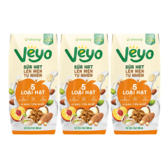 Lốc 3 sữa hạt 5 loại hạt Veyo vị đào tiên Nhật 180ml chính hãng | Siêu Thị GO!– Thực phẩm giá tốt