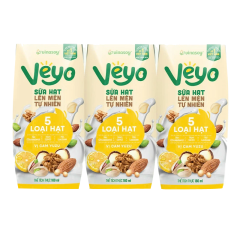 Lốc 3 sữa hạt 5 loại hạt Veyo vị cam Yuzu 180ml chính hãng | Siêu Thị GO!– Thực phẩm giá tốt