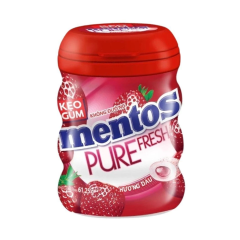 Kẹo gum Mentos Pure Fresh hương dâu 61.25g chính hãng