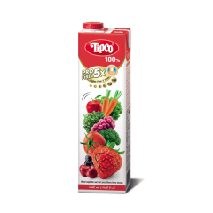 Nước ép Tipco Pro Fiber 5X cherry và rau củ hỗn hợp 1 lít chính hãng