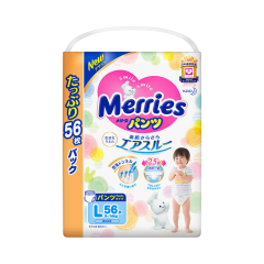 Tã quần Merries Ultra Jumbo size L 56 miếng chính hãng