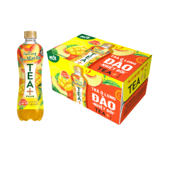 Thùng 24 trà Olong Tea Plus đào nhiệt đới chai 450ml chính hãng
