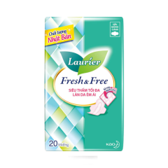 Băng vệ sinh Laurier Fresh & Free mỏng cánh 20 miếng chính hãng