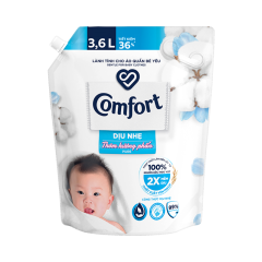 Nước xả vải Comfort dịu nhẹ thơm hương phấn túi 3.6 lít chính hãng