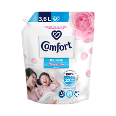 Nước xả vải Comfort dịu nhẹ thơm dịu êm túi 3.6 lít chính hãng