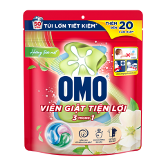 Túi 50 viên giặt OMO Matic hương tươi mát 525g chính hãng