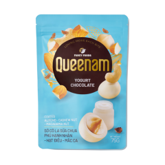 Socola sữa chua Queenam phủ hạnh nhân hạt điều mắc ca 75g chính hãng