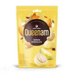 Socola sầu riêng Queenam phủ hạnh nhân hạt điều 75g chính hãng