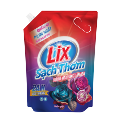 Nước giặt Lix sạch thơm hương hoa hồng Damask 3.2kg chính hãng