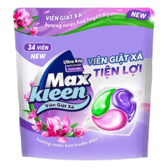 Viên giặt xả MaxKleen hương huyền dịu túi 34 viên chính hãng