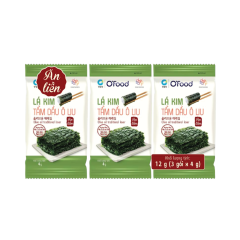 Lô 3 rong biển OFood tẩm dầu ô liu gói 4g chính hãng