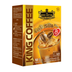 Cà phê sữa hòa tan King Coffee Plus hộp 10 gói x 20g chính hãng