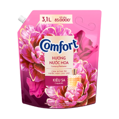 Nước xả vải Comfort hương nước hoa kiêu sa túi 3.1L chính hãng