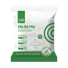 Lô 10 đĩa giấy bã mía GO! vuông 13 x 11cm chính hãng