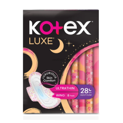 Băng vệ sinh Kotex Luxe đêm có cánh 28cm 8 miếng chính hãng