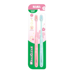 Lô 2 bàn chải đánh răng Oralclean Hana Super Soft chính hãng