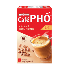 Cà phê Phố cà phê sữa nóng hộp 10 gói x 16g chính hãng
