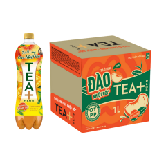 Thùng 12 trà Olong Tea Plus đào nhiệt đới 1 lít chính hãng