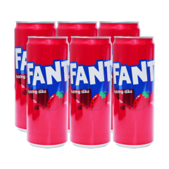 Lô 6 nước ngọt Fanta dâu lon 320ml chính hãng