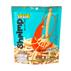 Snack râu tôm Dorkbua Lotus Friend gói 50g chính hãng