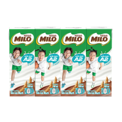 Lô 4 sữa lúa mạch Milo A2 ít đường hộp 180ml chính hãng | Siêu Thị GO!– Thực phẩm giá tốt