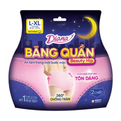 Băng vệ sinh Diana đêm dạng quần size L-XL 2 miếng chính hãng