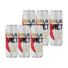 Lô 6 bia Lạc Việt lon cao 330ml chính hãng