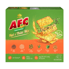 Bánh cracker AFC hạt và thảo mộc vị bắp xào bơ hộp 261.6g chính hãng