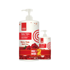 Sữa tắm GO! hương hoa hồng chai 900ml + hàng tặng 200ml chính hãng