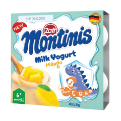Lô 4 sữa chua ăn Zott Montinis vị xoài hộp 55g chính hãng | Siêu Thị GO!– Thực phẩm giá tốt
