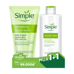 Sữa rửa mặt Simple Refreshing sạch thoáng 150ml + Hàng tặng chính hãng