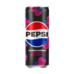 Nước ngọt Pepsi Zero vị phúc bồn tử lon 320ml chính hãng