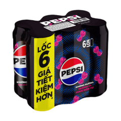 Lô 6 nước ngọt Pepsi Zero vị phúc bồn tử lon 320ml chính hãng