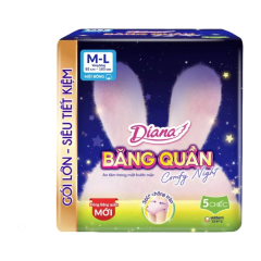 Băng vệ sinh dạng quần Diana Comfy night size M-L  5 miếng chính hãng