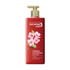 Dầu gội dược liệu Thái Dương 3 Gold hương hoa đào 500ml chính hãng