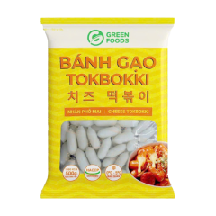 Bánh gạo Tokbokki Green Foods nhân phô mai 500g chính hãng