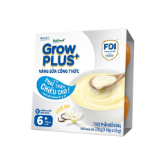 Lốc 4 váng sữa GrowPlus vanilla hộp 55g chính hãng | Siêu Thị GO!– Thực phẩm giá tốt