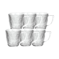 Bộ 6 ly thủy tinh có quai Deli Solid trắng 260ml chính hãng