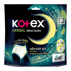 Băng vệ sinh Kotex đêm Herbal size L-XL 2 miếng chính hãng