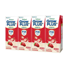 Lô 4 thực phẩm bổ sung Grow Plus+ vị dâu hộp 180ml chính hãng | Siêu Thị GO!– Thực phẩm giá tốt