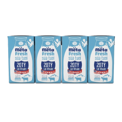 Lốc 4 sữa tươi lợi khuẩn Meta Fresh ít đường 110ml chính hãng | Siêu Thị GO!– Thực phẩm giá tốt