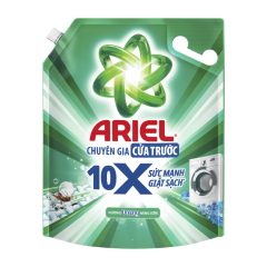 Nước giặt Ariel cửa trước 10X sức mạnh giặt sạch túi 3.7kg chính hãng