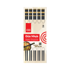Lô 5 đũa nhựa 3 viền GO! chính hãng