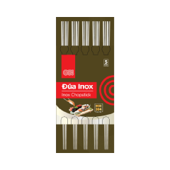 Lô 5 đũa inox họa tiết GO! màu bạc chính hãng