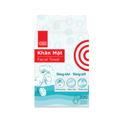 Khăn mặt khô GO! 20x20cm 200 tờ chính hãng