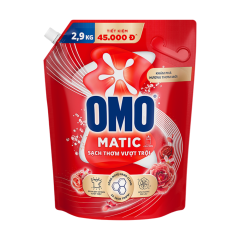 Nước giặt OMO Matic cửa trên sạch thơm vượt trội túi 2.9kg chính hãng