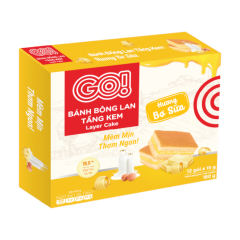 Bánh bông lan tầng kem GO! hương bơ sữa 180g - 08669 chính hãng