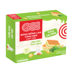 Bánh bông lan tầng kem GO! hương lá dứa 180g chính hãng