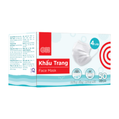 Khẩu trang GO! 4 lớp hộp 50 cái trắng chính hãng